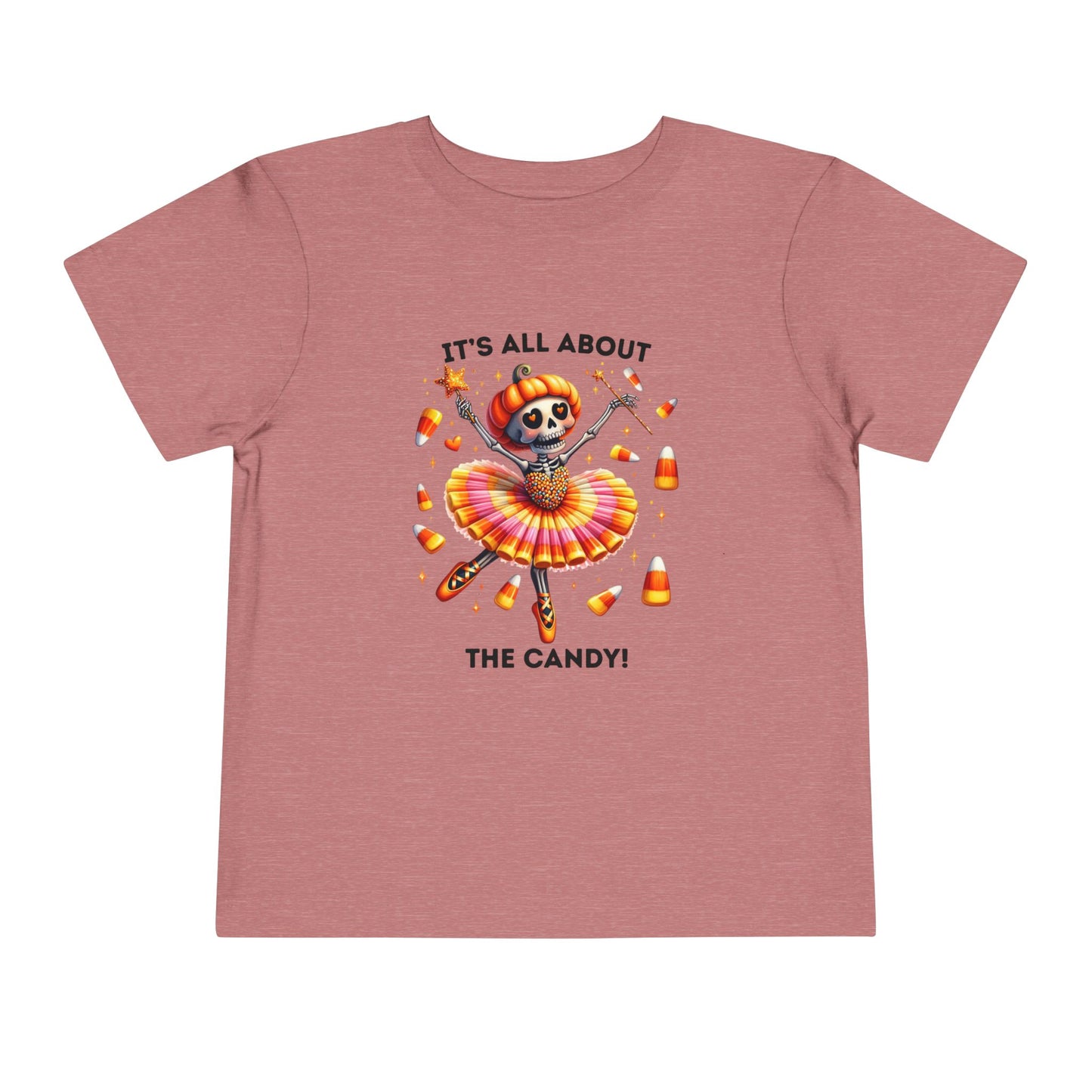 Toddler Tee - Halloween / Ballet Skeleton - It's all about the Candy! (01a)