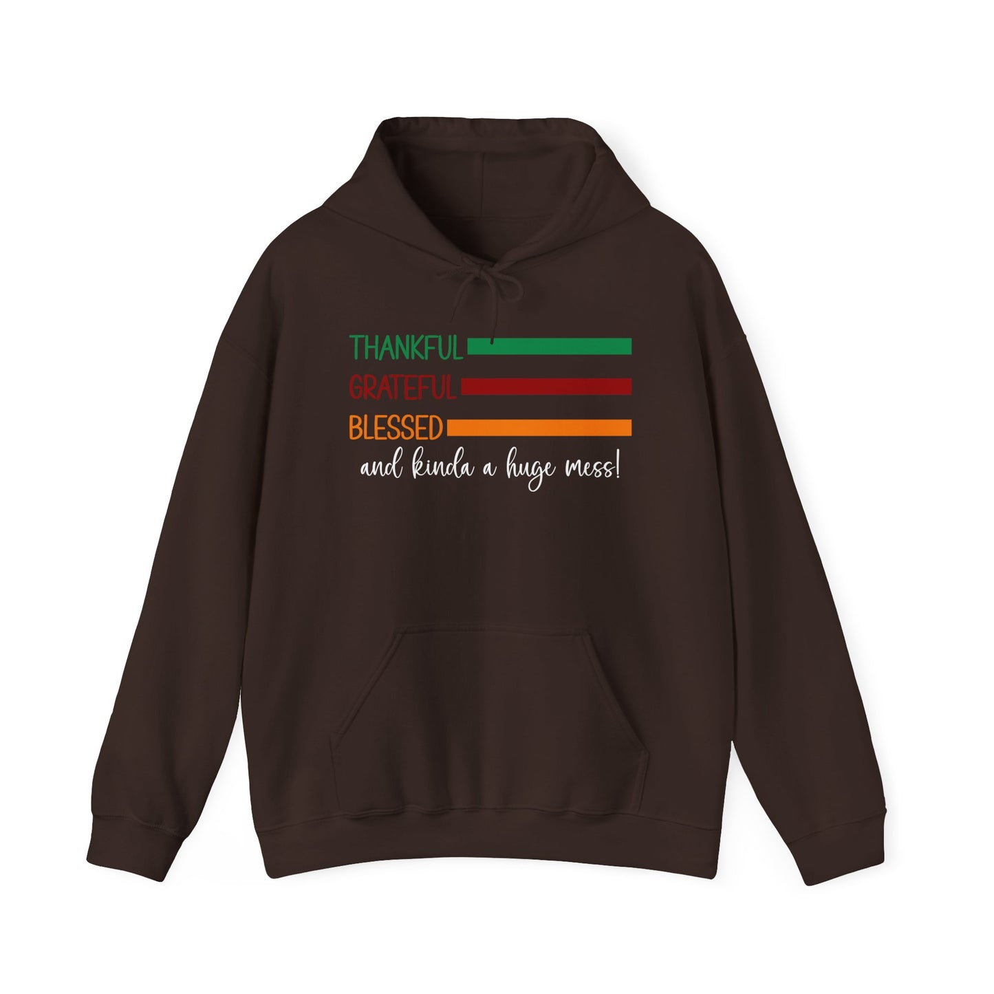 Heavy Blend Hoodie - Christian - Thankful, Grateful, Blessed & a Mess (1a)