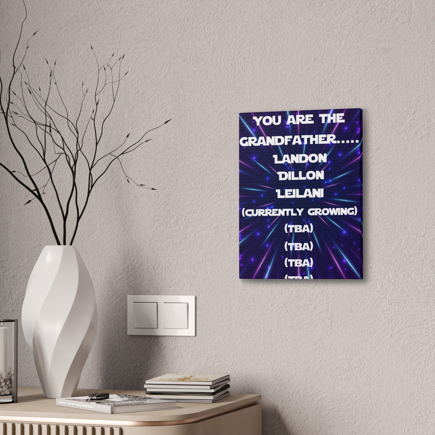 Canvas Print - Star Wars Grandfather Humor with Personalization Option