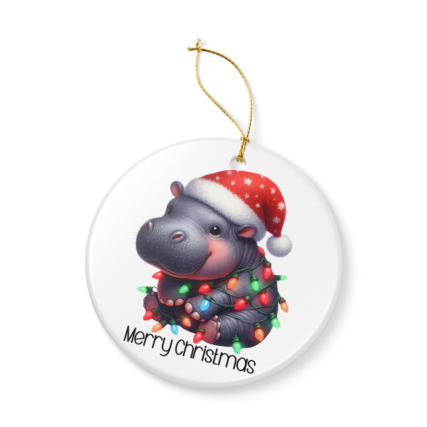 Ceramic Ornament – Christmas - Hippopotamus 01