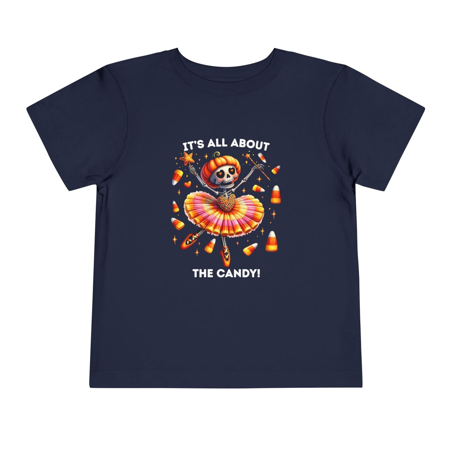 Toddler Tee - Halloween / Ballet Skeleton - It's all about the Candy! (01a)