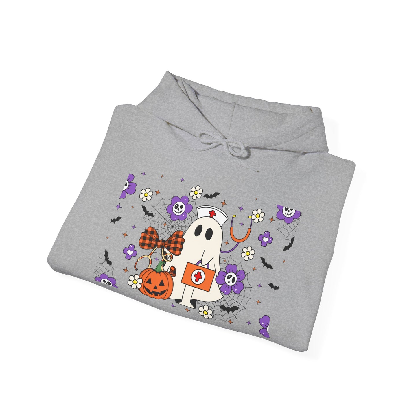 Heavy Blend Hoodie - Medical / Halloween Ghost with Medical Stuff (01a)