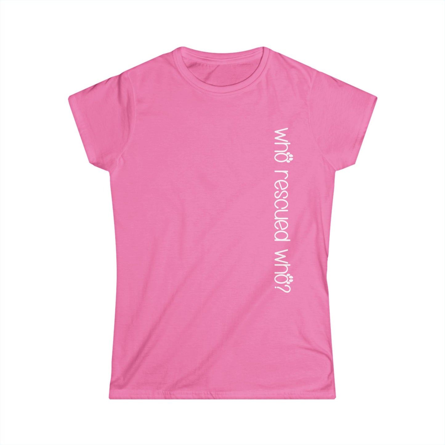 Female T-Shirt - Animal Lover - Who Rescued Who? (1a)