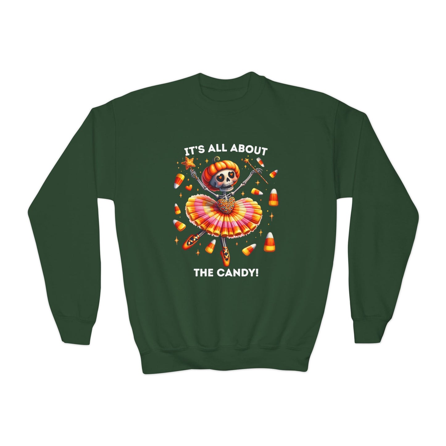 Child Sweatshirt - Halloween / Ballet Skeleton - It's all about the Candy! (01a)