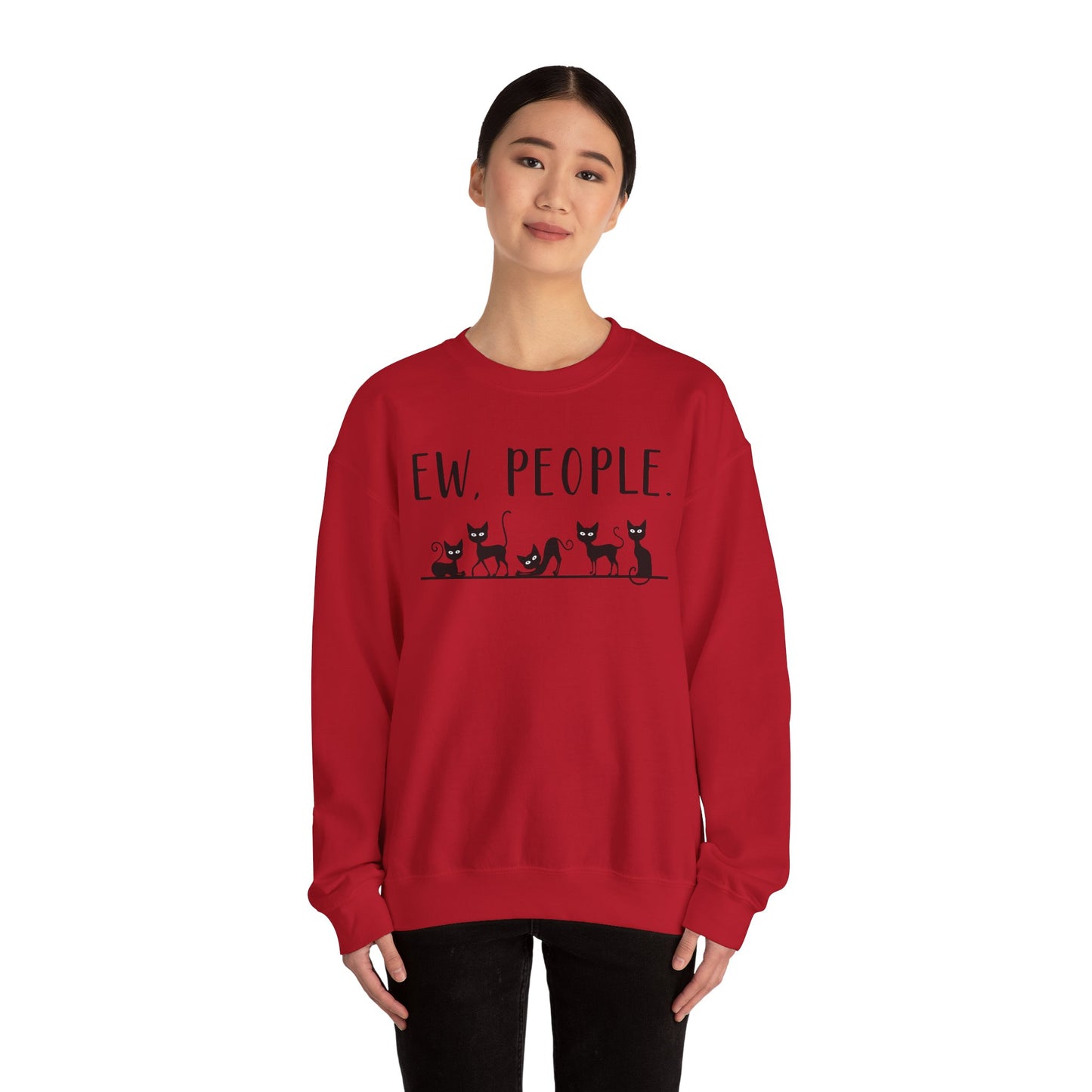 Sweatshirt - Animal Lover - Ew People with Black Cats (01)