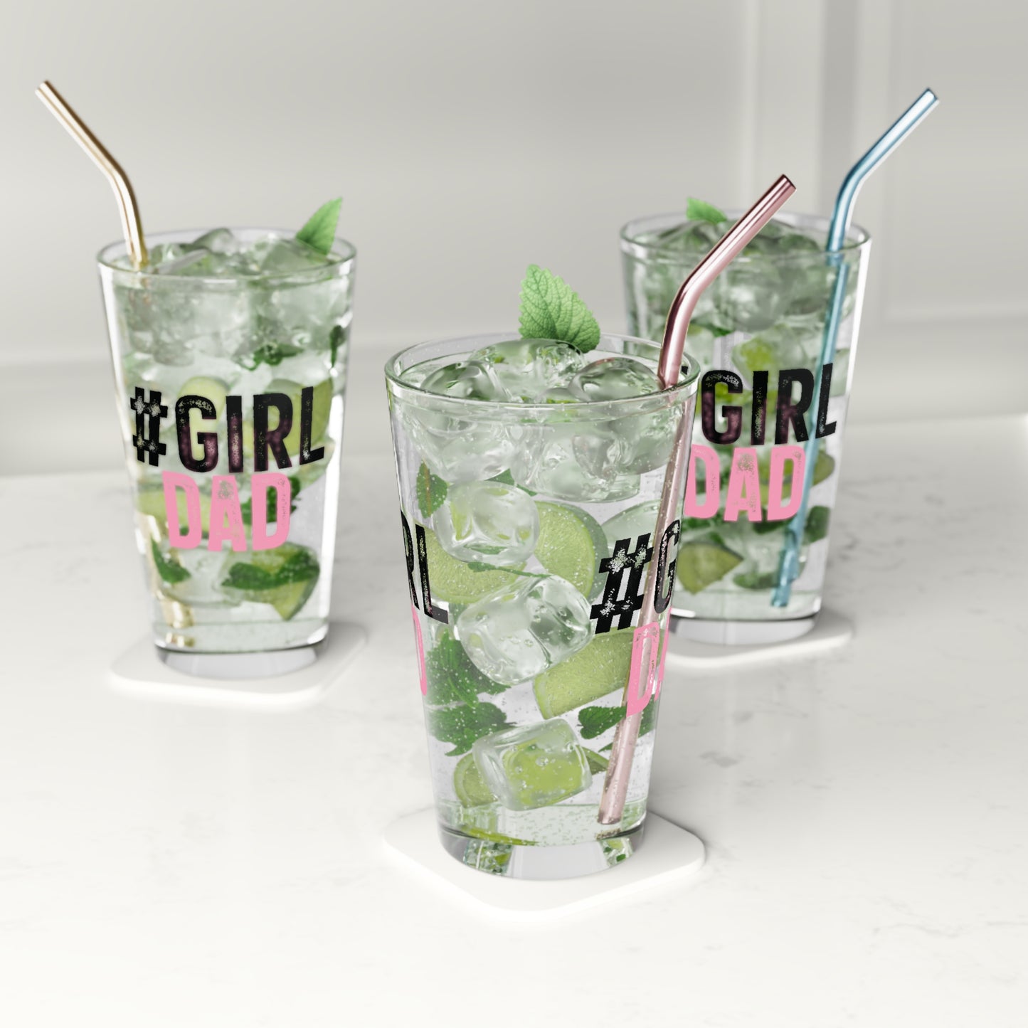 Pint Glass, 16oz - Dad - #girldad (1)