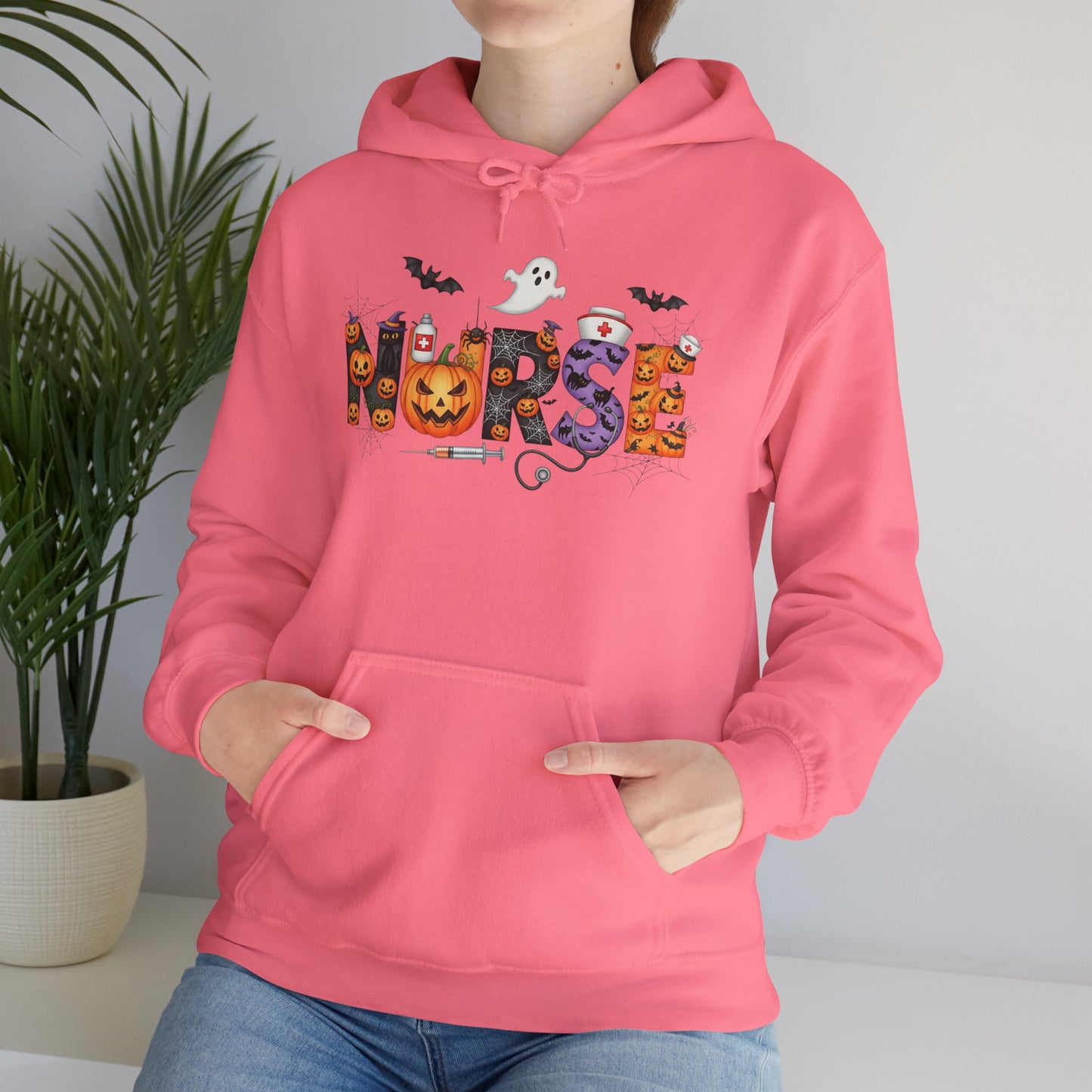 Heavy Blend Hoodie - Nurse / Halloween - Nurse w Halloween Decor (01a)