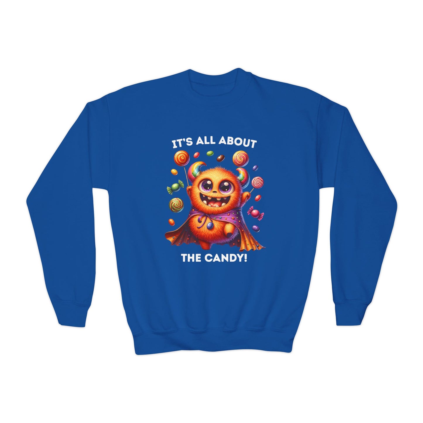 Sweatshirt - Halloween / Monster - It's all about the Candy! (01a)