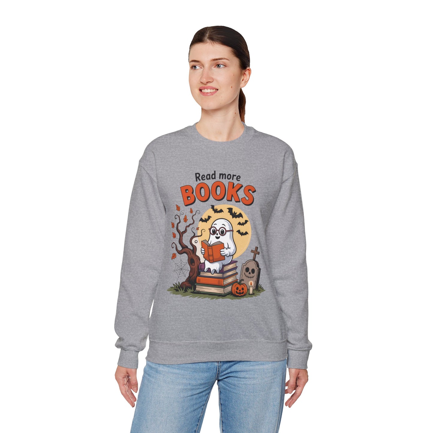 Sweatshirt - Teacher / Halloween - Read More Books (1a)