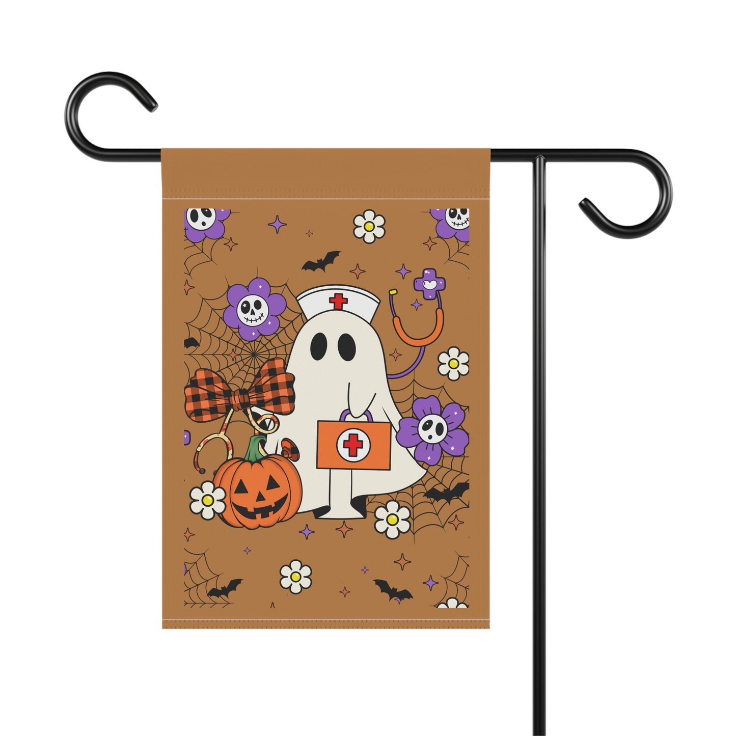 Garden Flag - Medical / Halloween Ghost with Medical Stuff (01a)