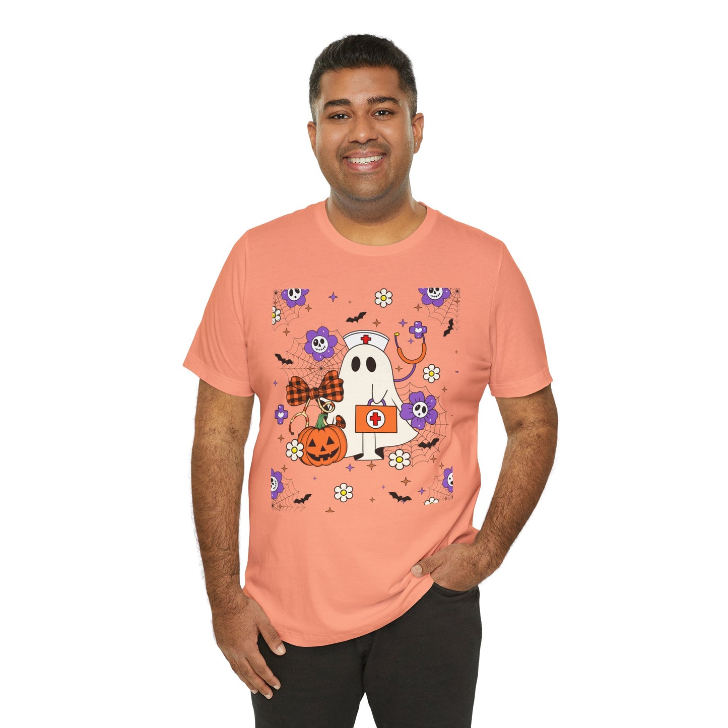 T-Shirt - Medical / Halloween Ghost with Medical Stuff (01a)