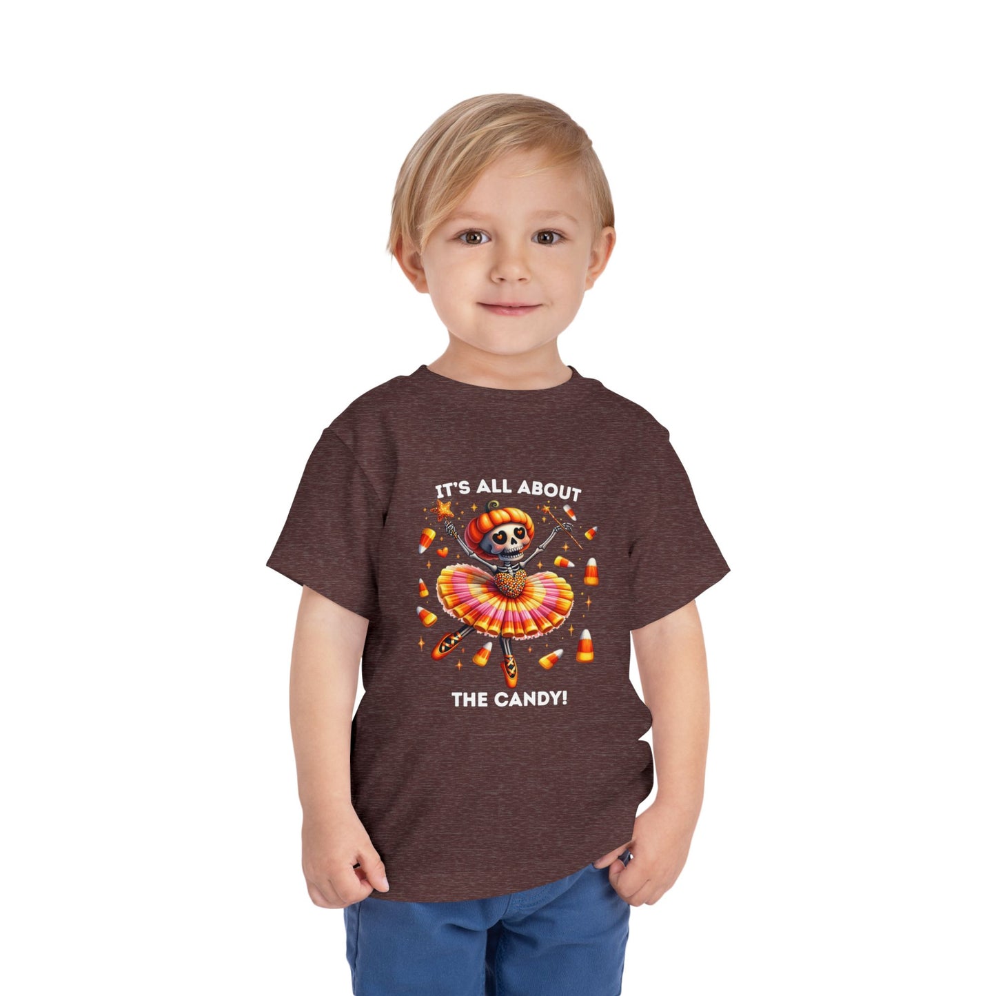 Toddler Tee - Halloween / Ballet Skeleton - It's all about the Candy! (01a)