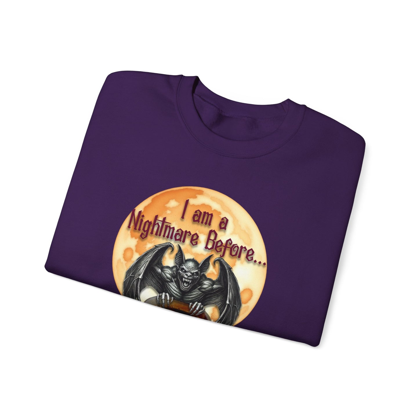 Sweatshirt - Halloween - Nightmare Before Coffee (1a) - Front Only