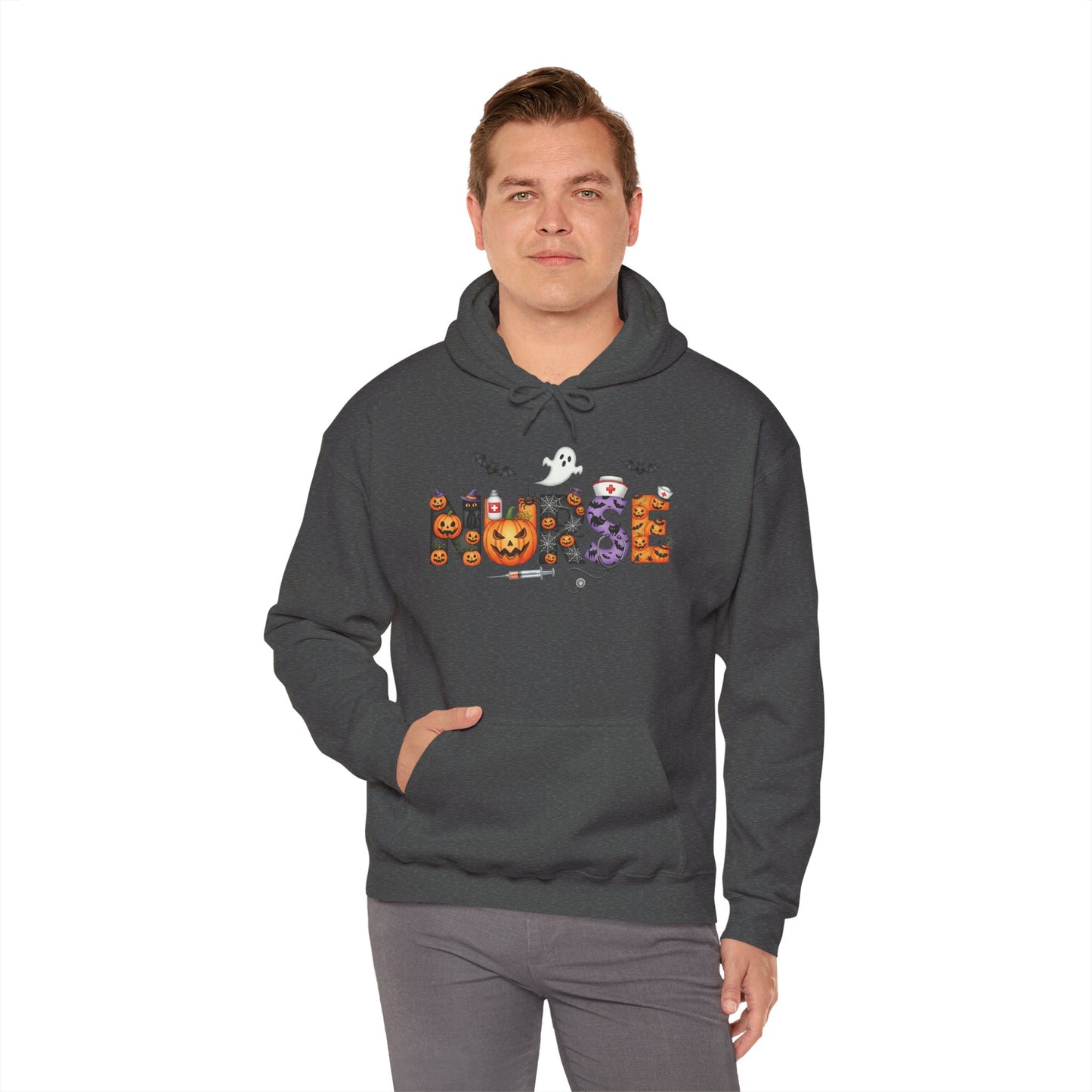 Heavy Blend Hoodie - Nurse / Halloween - Nurse w Halloween Decor (01a)