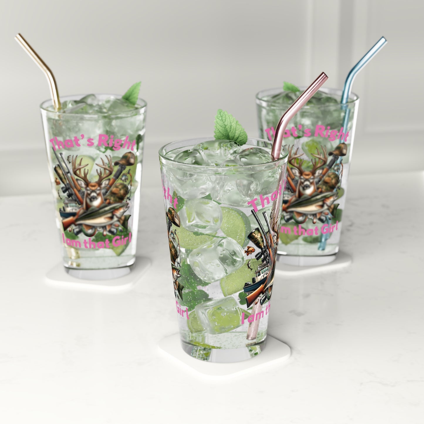 Pint Glass, 16oz - Hunting - I am that Girl (1)