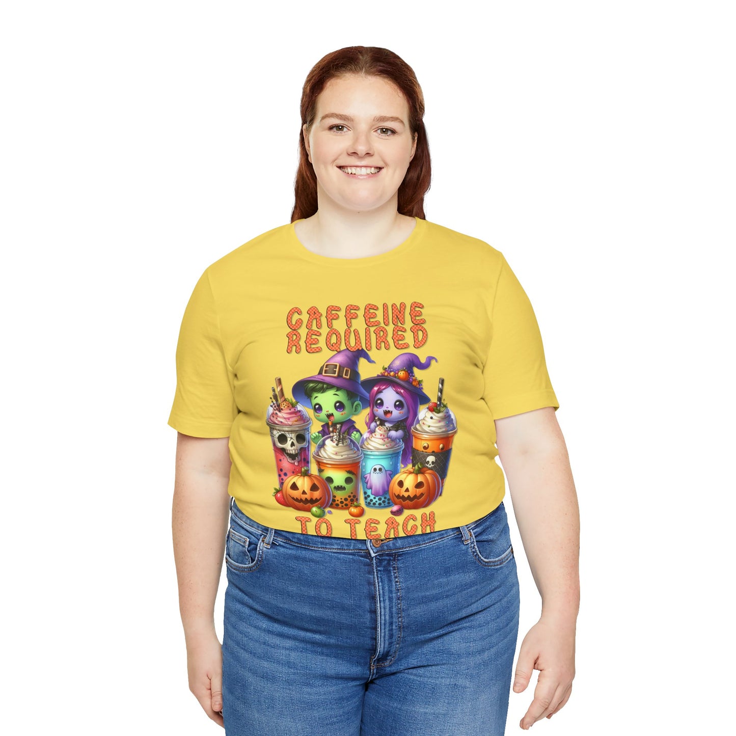 T-Shirt - Teacher / Halloween - Caffeine required to teach (01a)