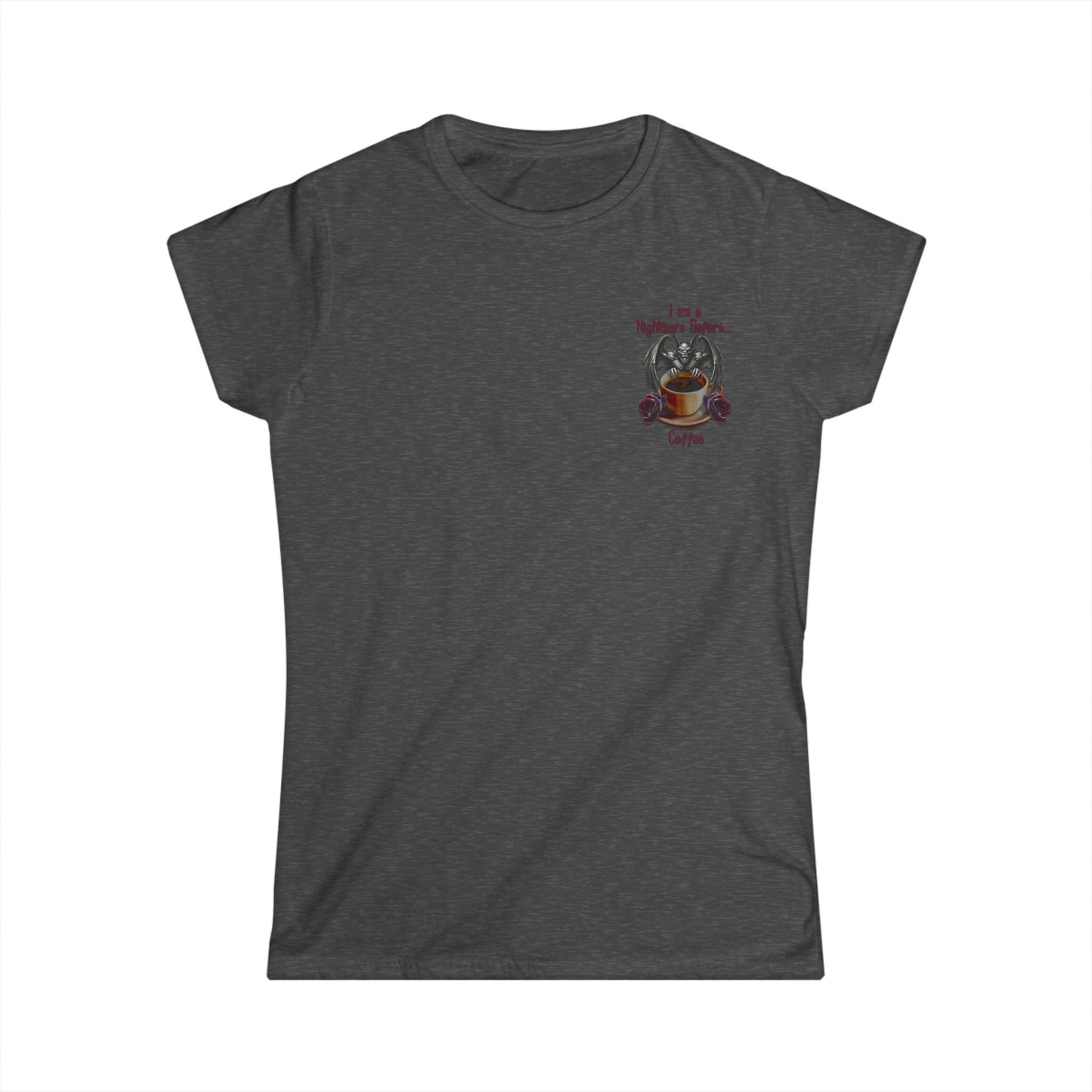 Female T-Shirt - Halloween - Nightmare Before Coffee (1b) Front / Back Printed