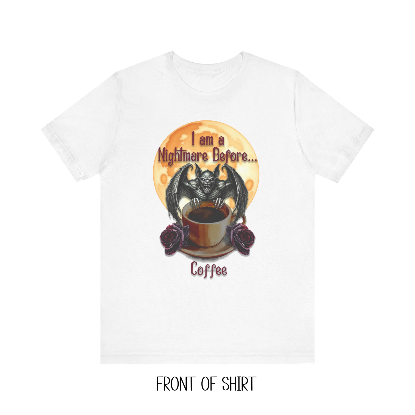 T-shirt - Halloween - Nightmare Before Coffee (1a) Front / Back Printed