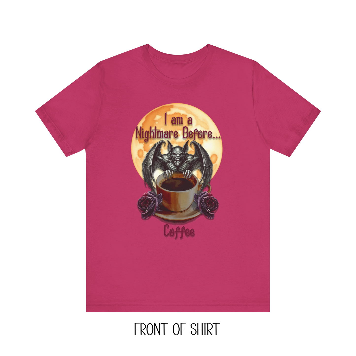 T-shirt - Halloween - Nightmare Before Coffee (1a) Front / Back Printed