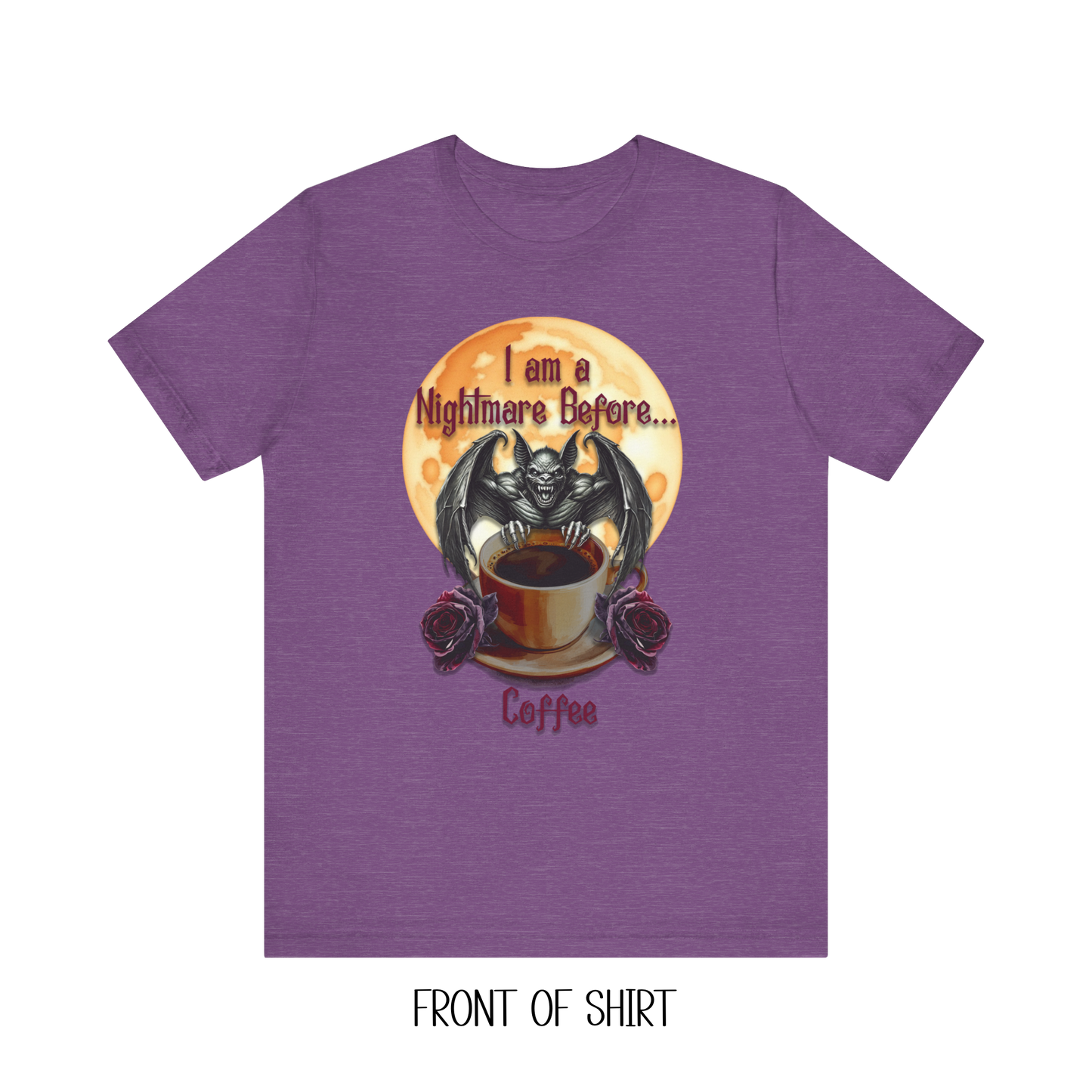 T-shirt - Halloween - Nightmare Before Coffee (1a) Front / Back Printed