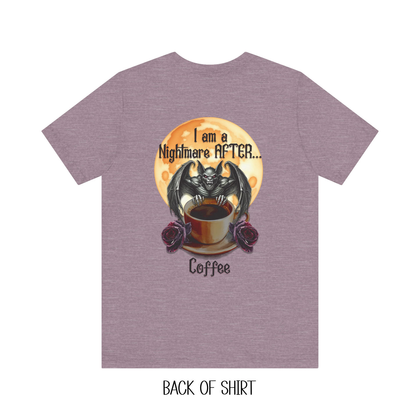 T-shirt - Halloween - Nightmare Before Coffee (1a) Front / Back Printed