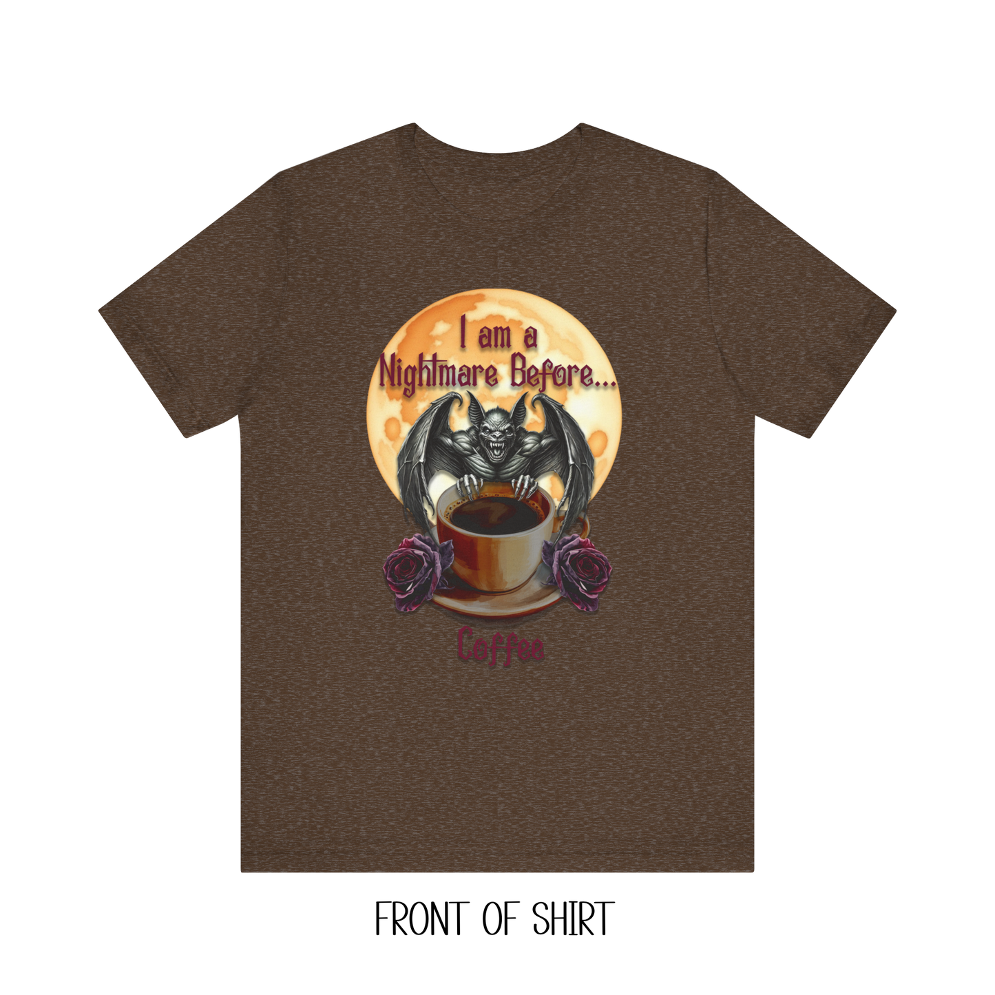 T-shirt - Halloween - Nightmare Before Coffee (1a) Front / Back Printed