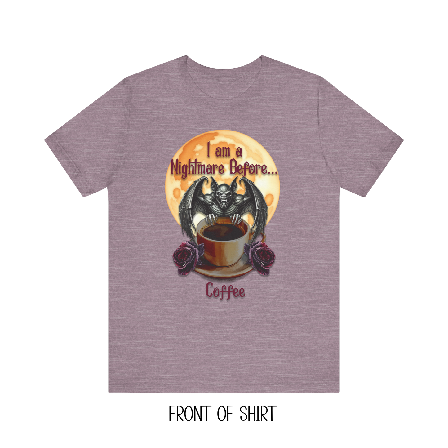 T-shirt - Halloween - Nightmare Before Coffee (1a) Front / Back Printed