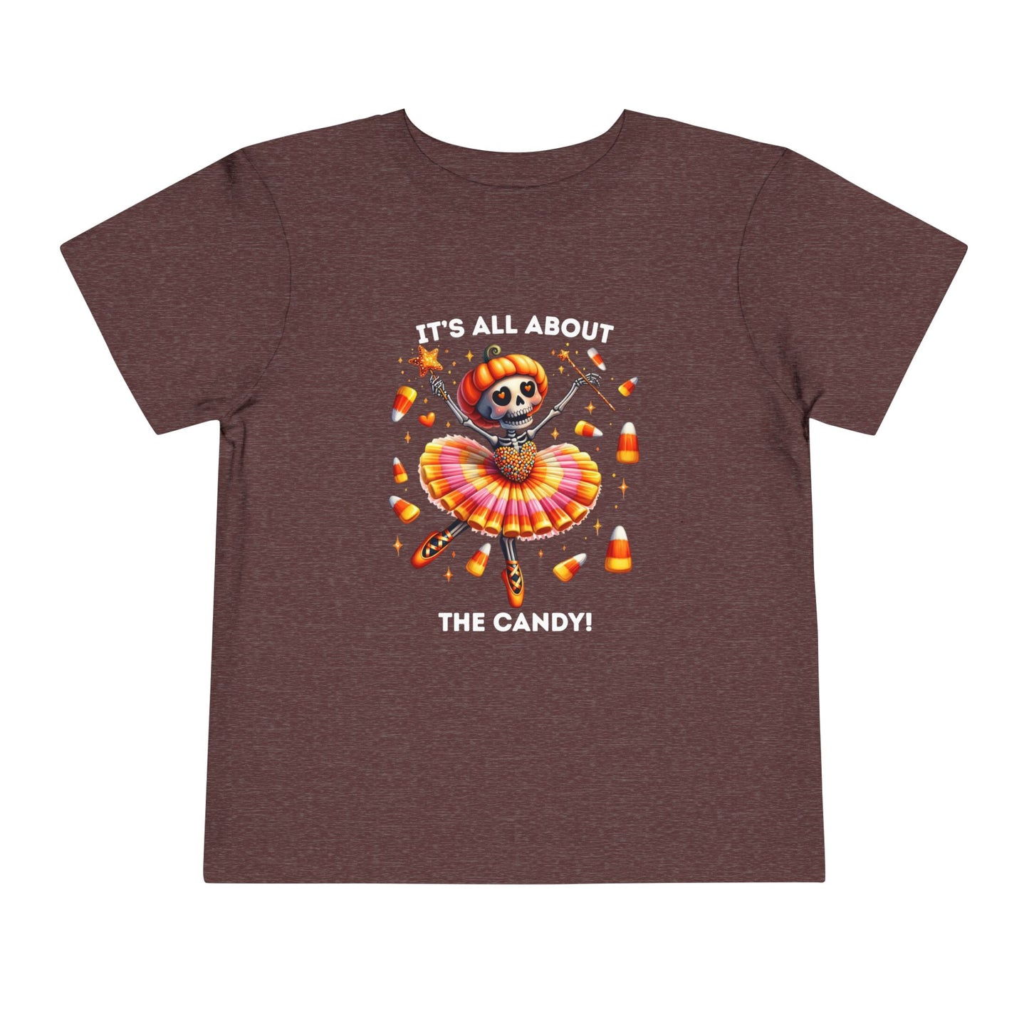 Toddler Tee - Halloween / Ballet Skeleton - It's all about the Candy! (01a)
