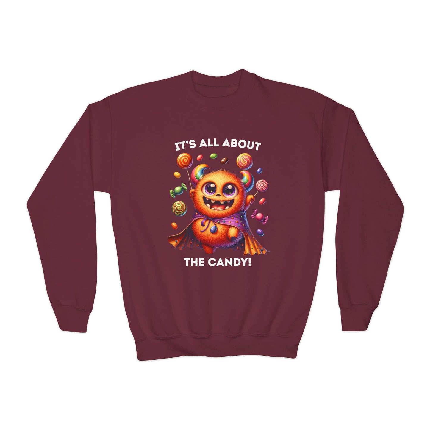 Sweatshirt - Halloween / Monster - It's all about the Candy! (01a)
