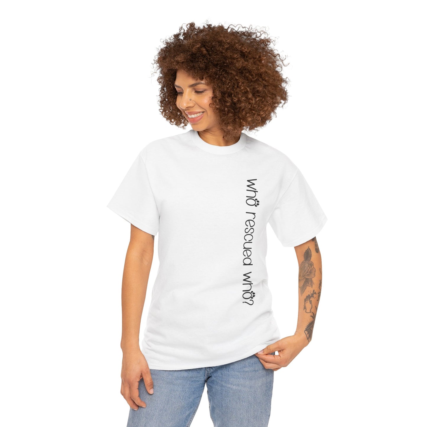 T-Shirt - Animal Lover - 'Who Rescued Who?'