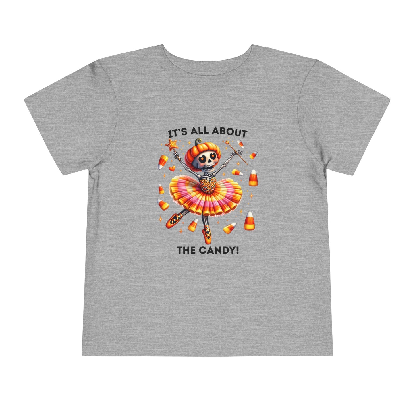 Toddler Tee - Halloween / Ballet Skeleton - It's all about the Candy! (01a)