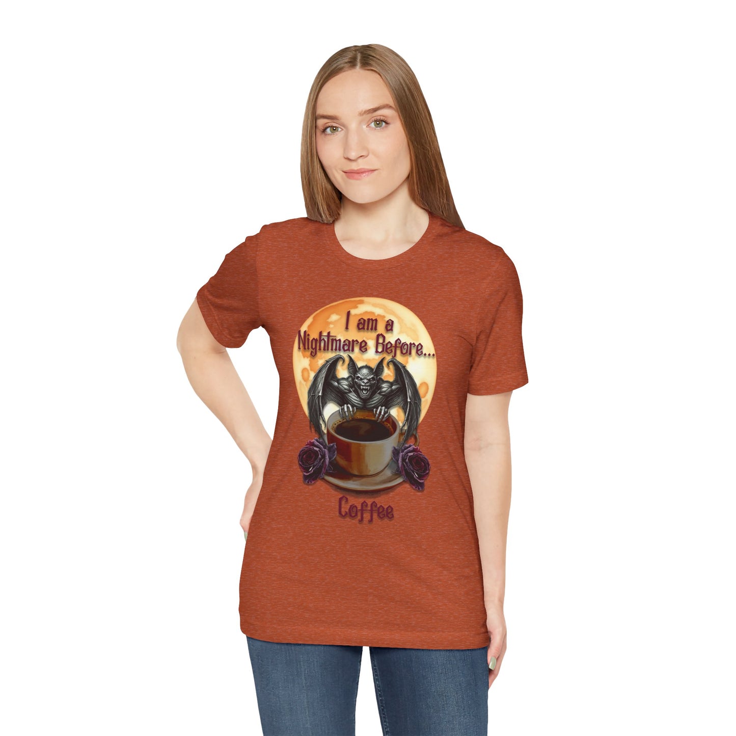 T-shirt - Halloween - Nightmare Before Coffee (1a) - Front Only