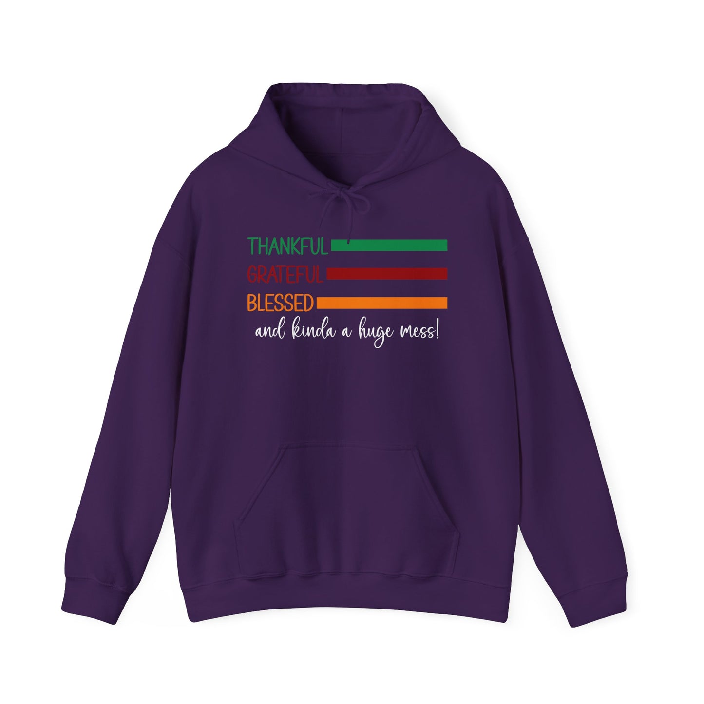 Heavy Blend Hoodie - Christian - Thankful, Grateful, Blessed & a Mess (1a)