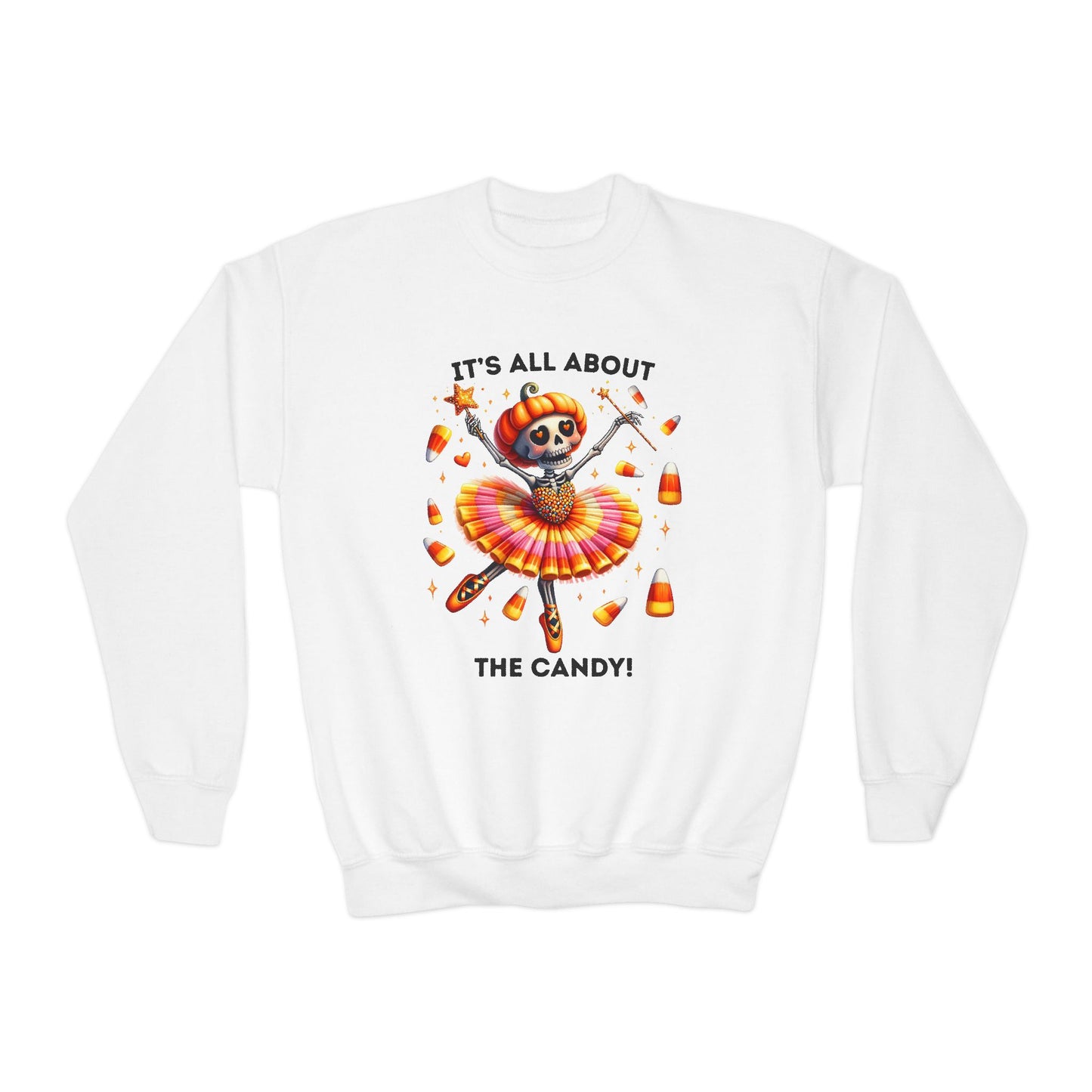 Child Sweatshirt - Halloween / Ballet Skeleton - It's all about the Candy! (01a)
