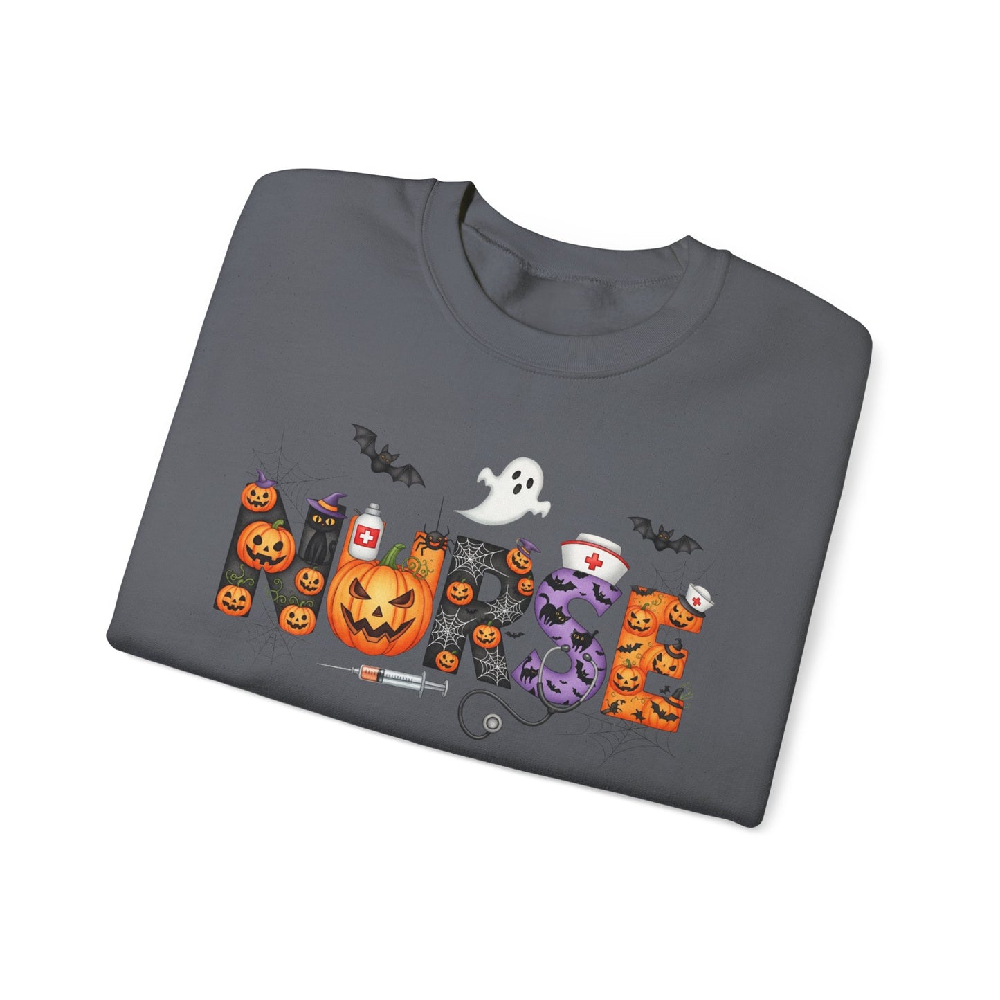 Sweatshirt - Nurse / Halloween - Nurse w Halloween Decor (01a)