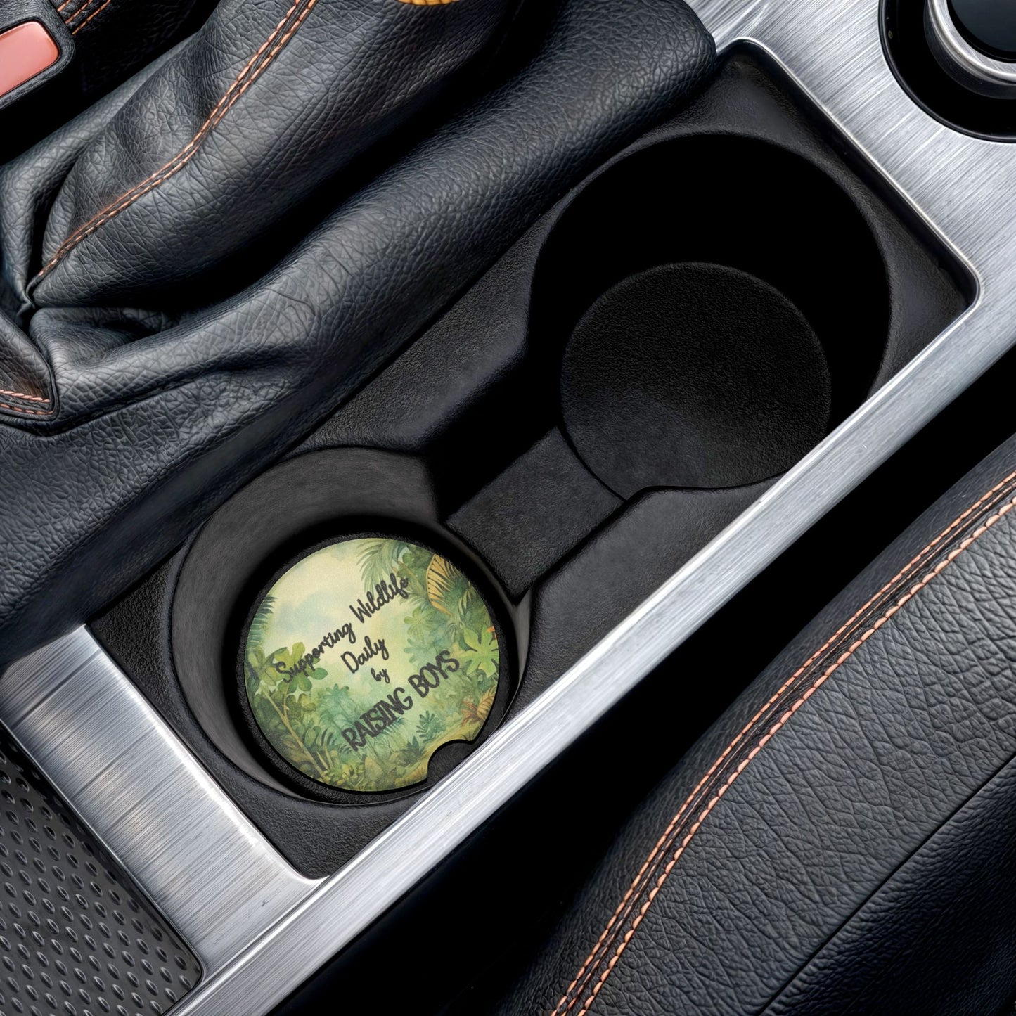 Soapstone Car Coaster - Supporting Wildlife, Raising Boys