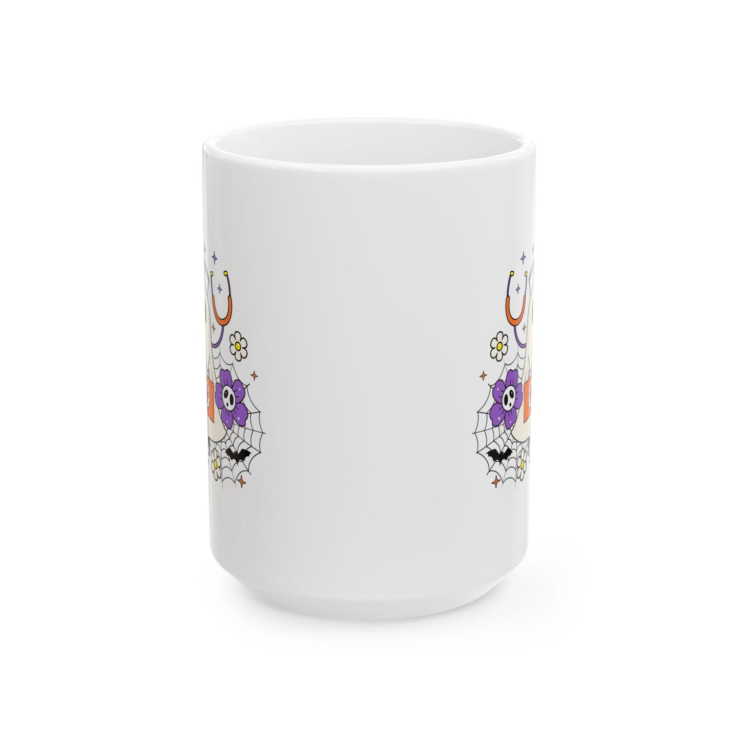 Ceramic Mug - Medical / Halloween Ghost with Medical Stuff (01a)