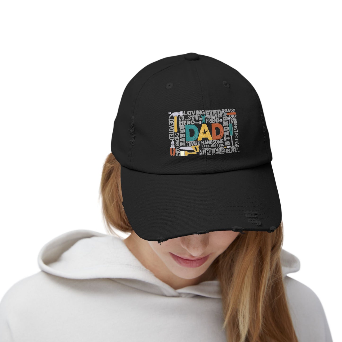 Distressed Cap - Dad - Handyman Dad (1) - Light Writing