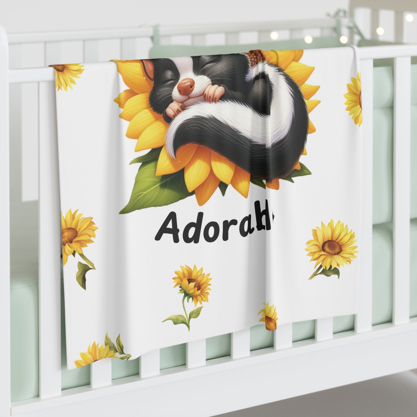 Swaddle Blanket - Stinkin' Adorable with skunk (2)