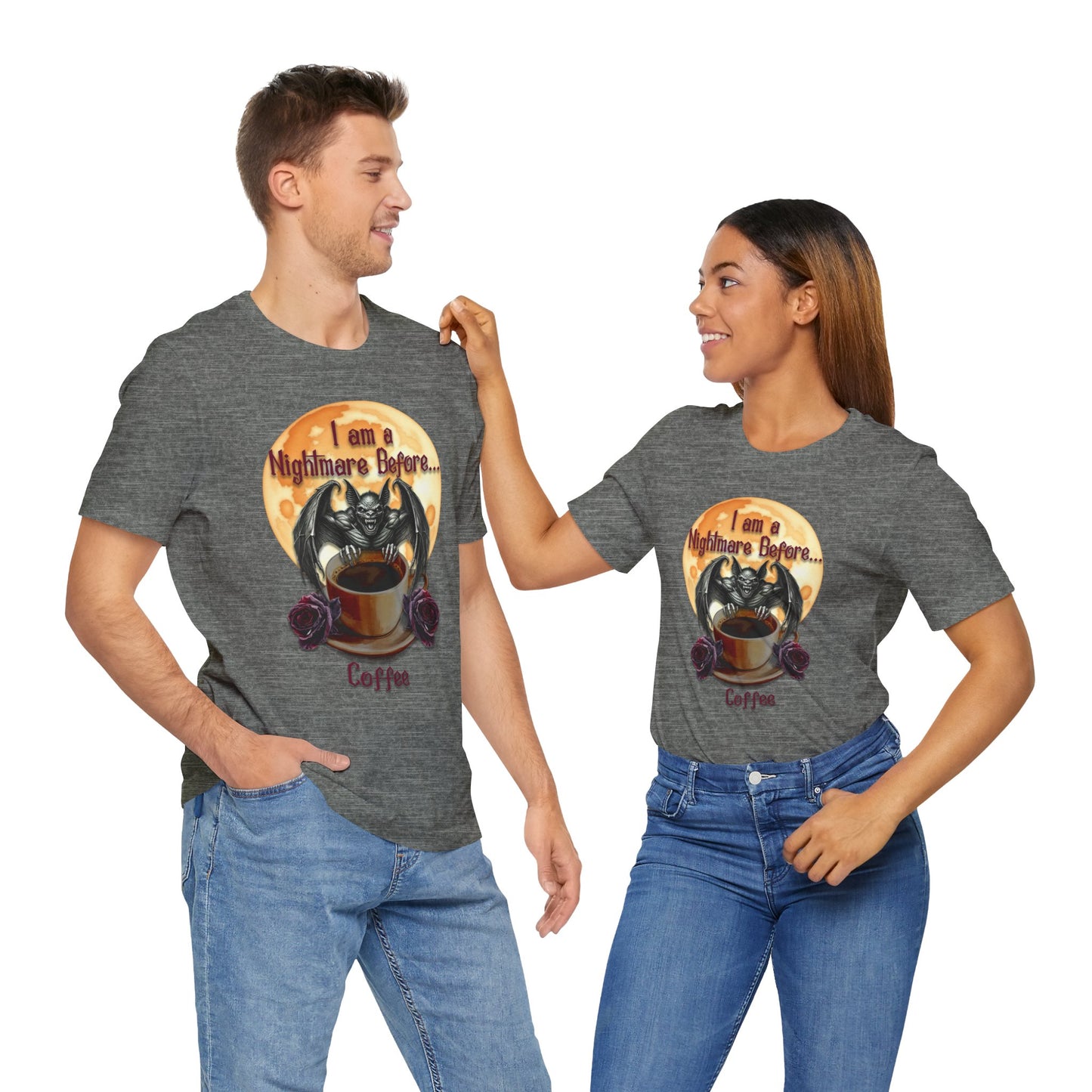 T-shirt - Halloween - Nightmare Before Coffee (1a) - Front Only