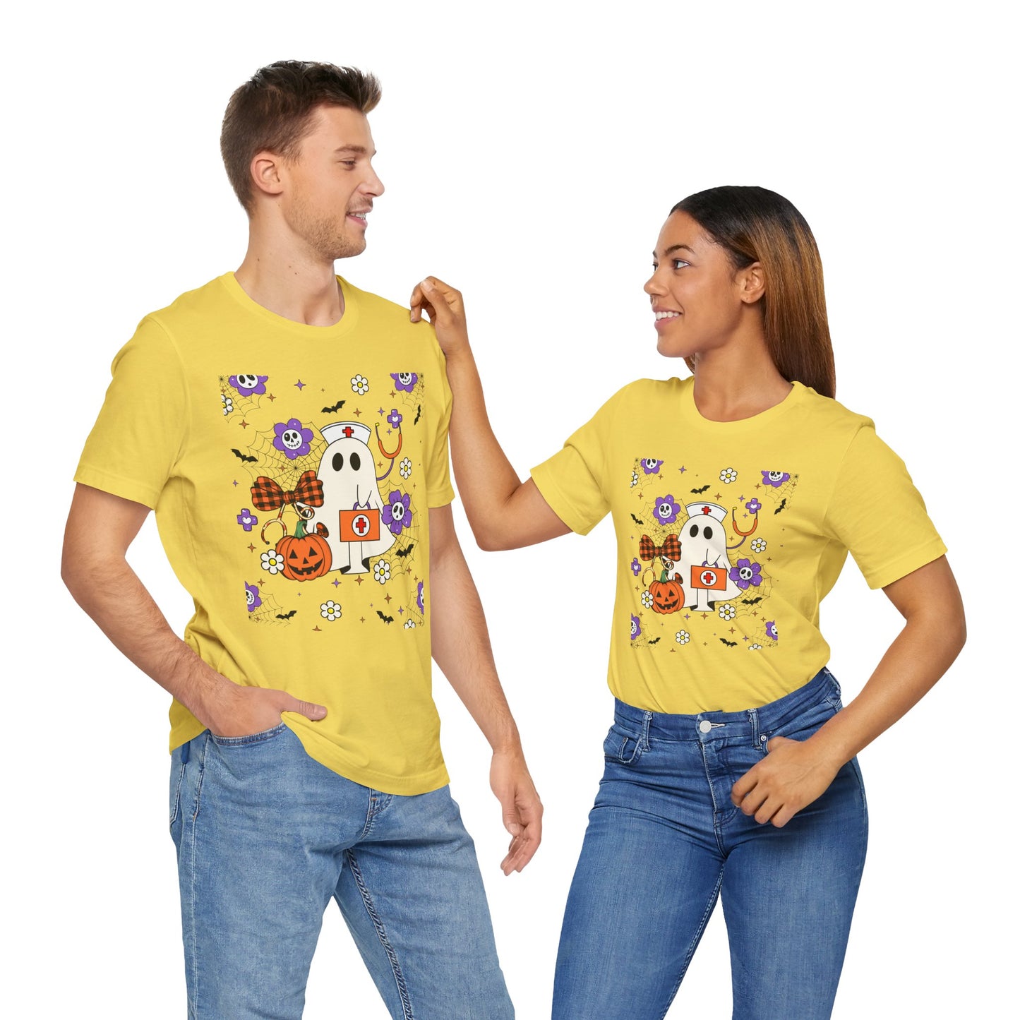 T-Shirt - Medical / Halloween Ghost with Medical Stuff (01a)