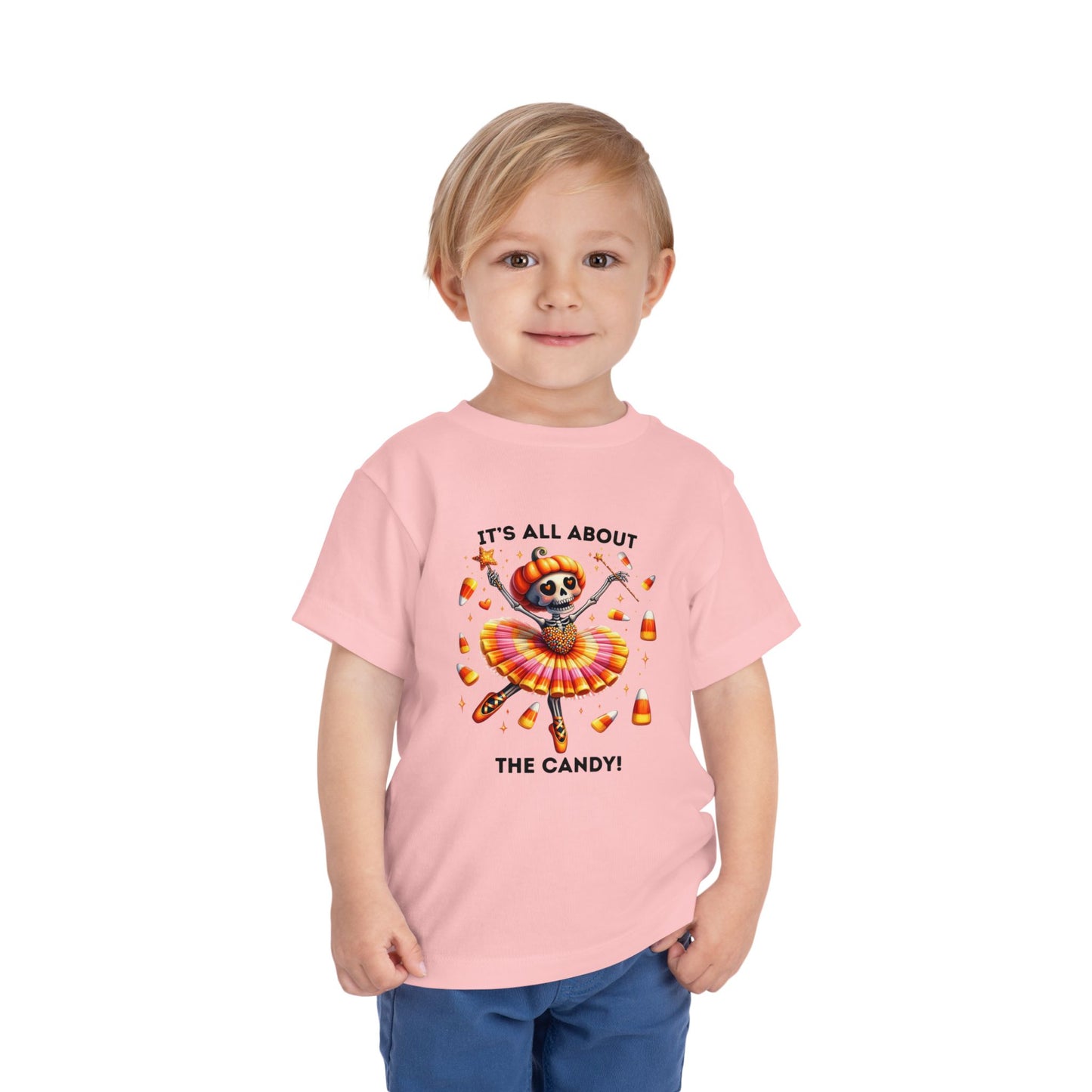 Toddler Tee - Halloween / Ballet Skeleton - It's all about the Candy! (01a)