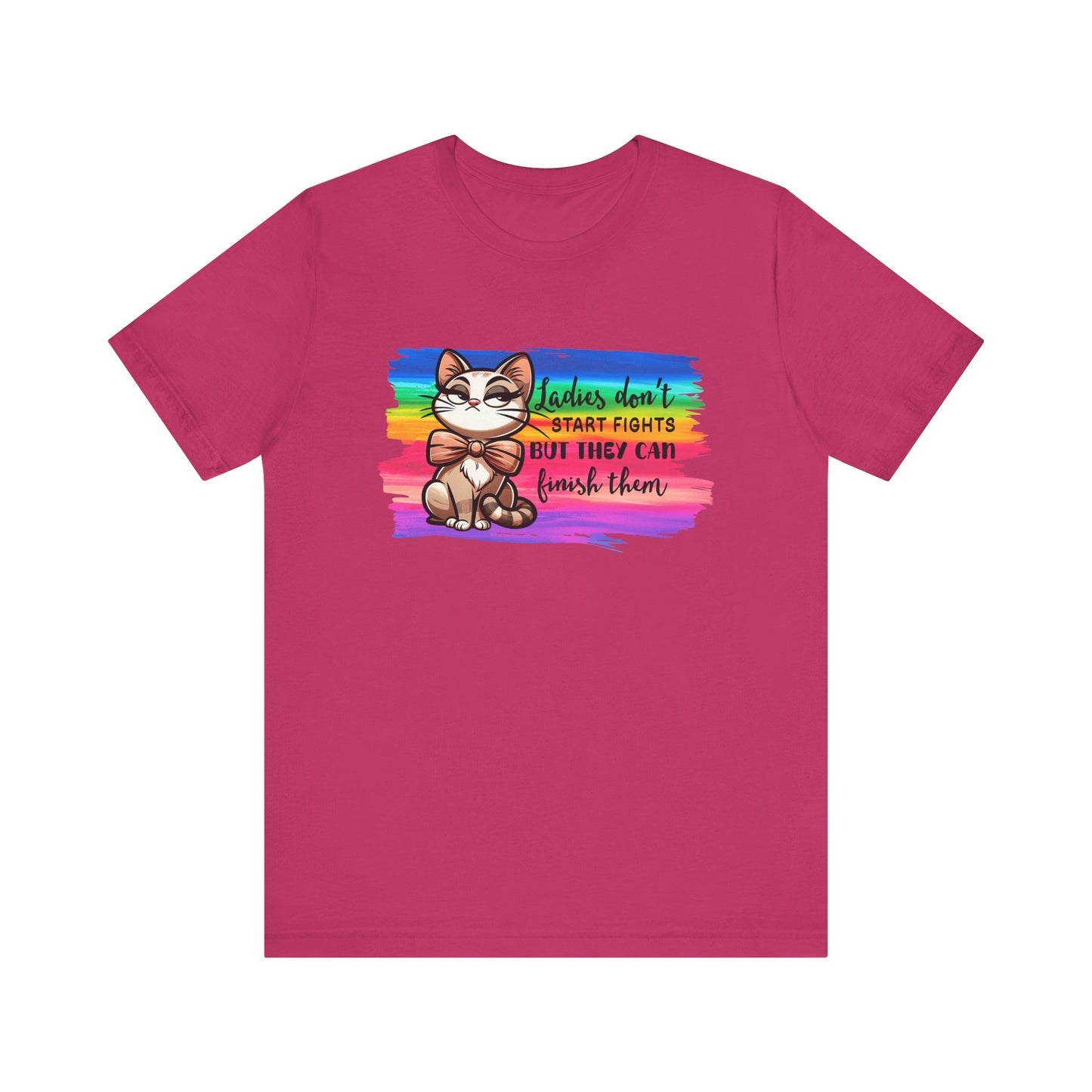 T-Shirt - Sassy Funny - Lady's don't start fights (01)