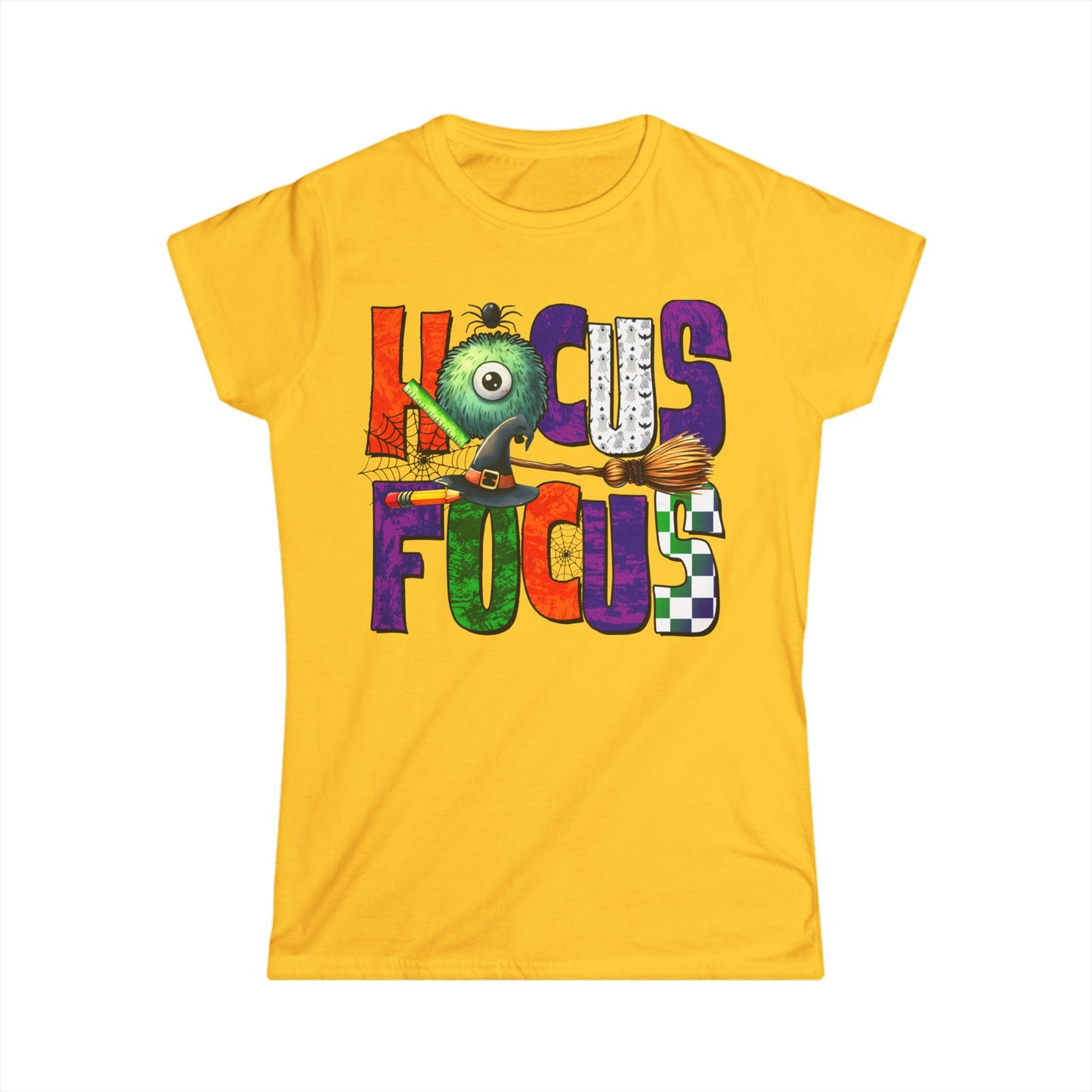 Female T-Shirt - Teacher / Halloween - Hocus Focus (01a)
