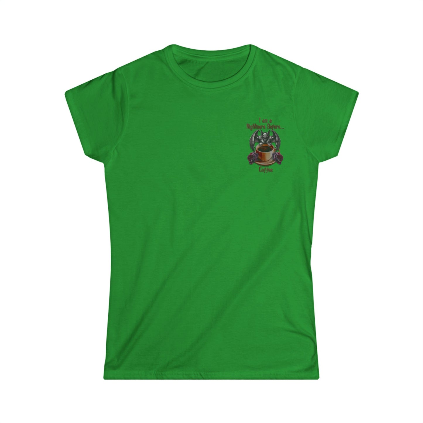 Female T-Shirt - Halloween - Nightmare Before Coffee (1b) Front / Back Printed