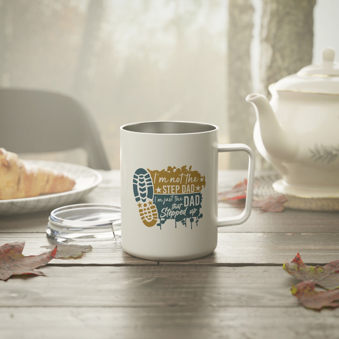 Insulated Mug - Dad - Just the dad that stepped up (1) - Blue and Yellow
