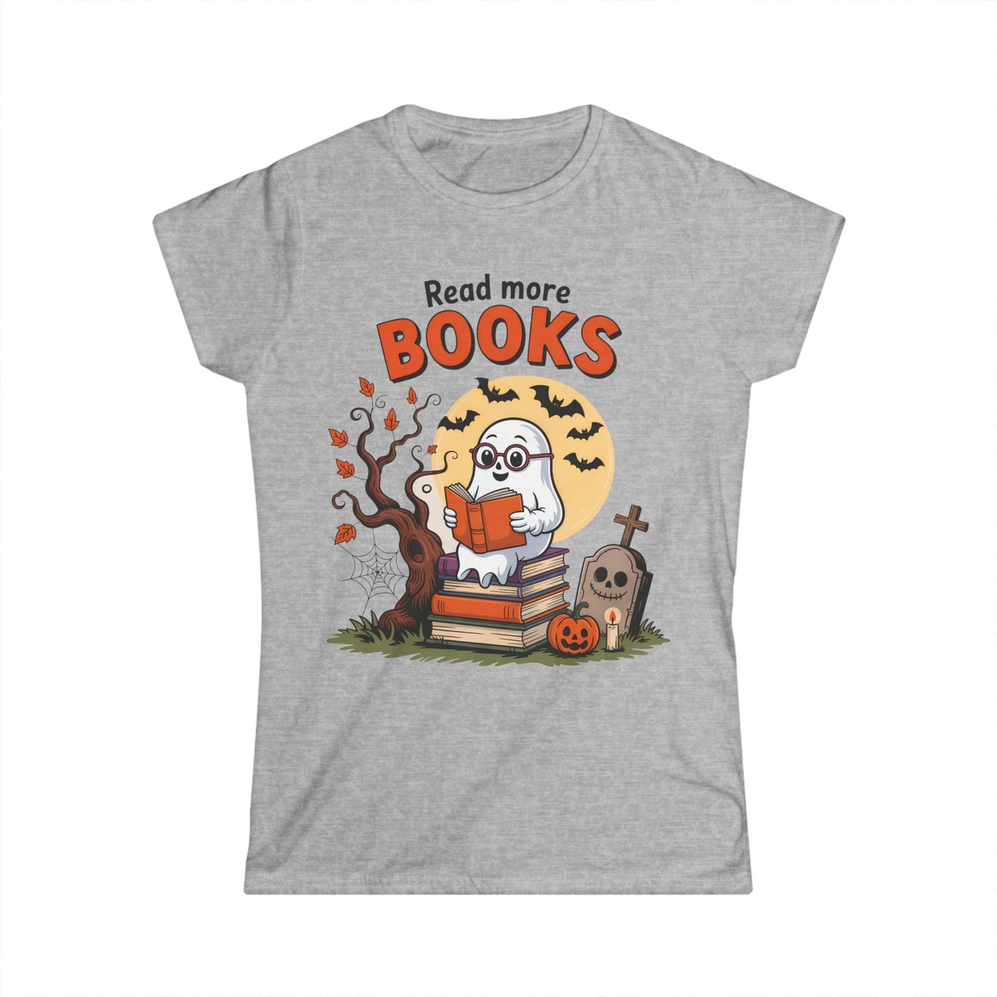 Female T-Shirt - Teacher / Halloween - Read More Books (01a)