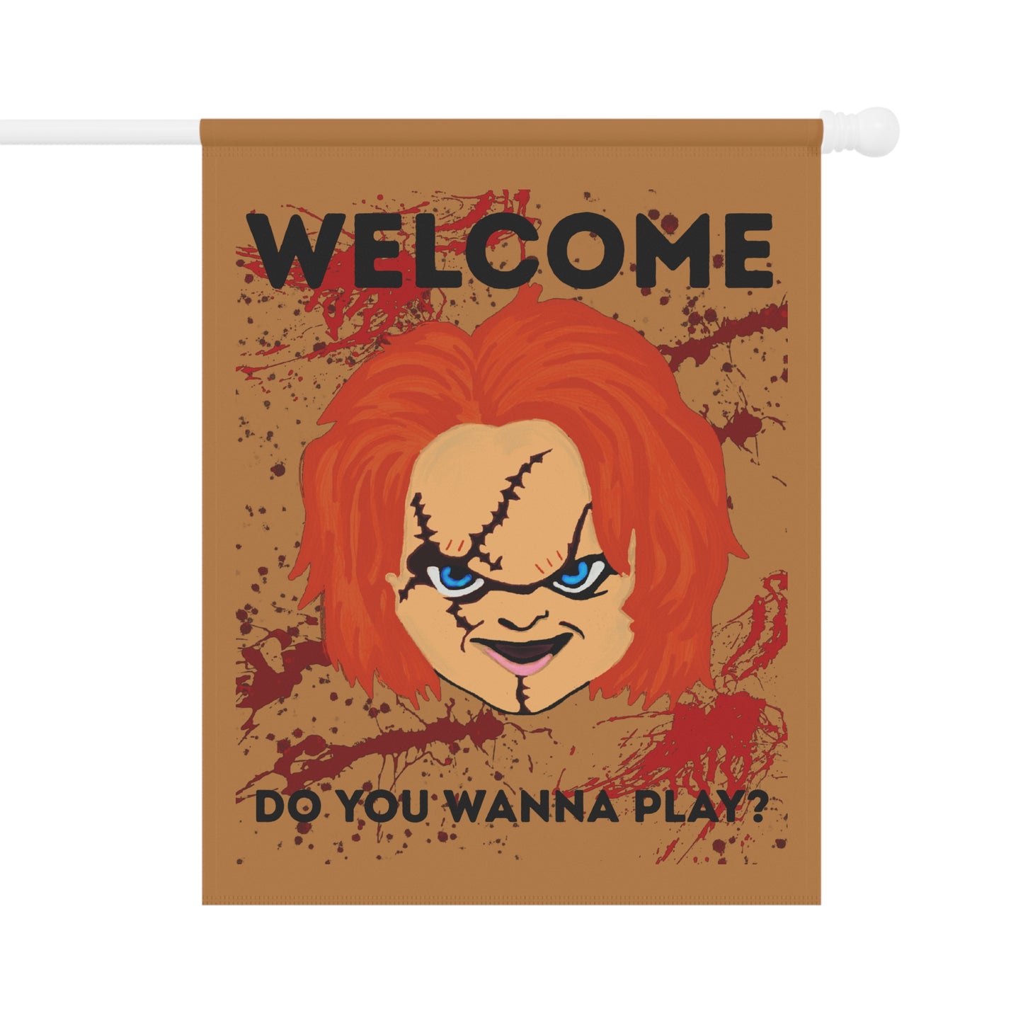 Garden Flag - Halloween - Welcome - Wanna Play (01a)