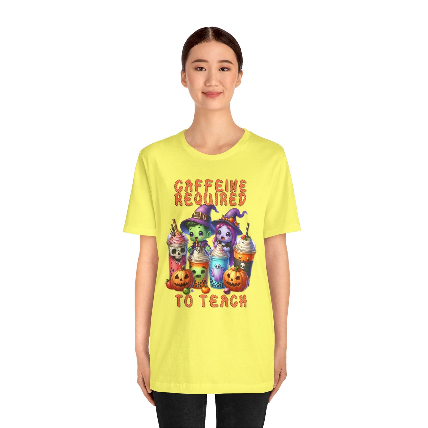T-Shirt - Teacher / Halloween - Caffeine required to teach (01a)