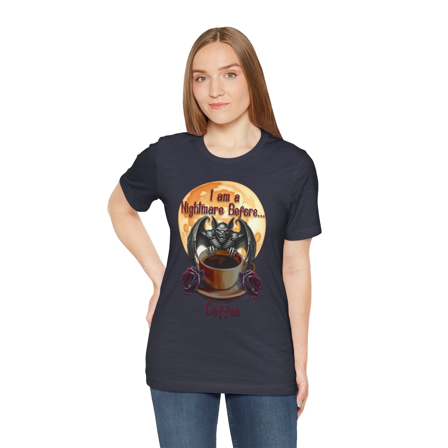T-shirt - Halloween - Nightmare Before Coffee (1a) - Front Only